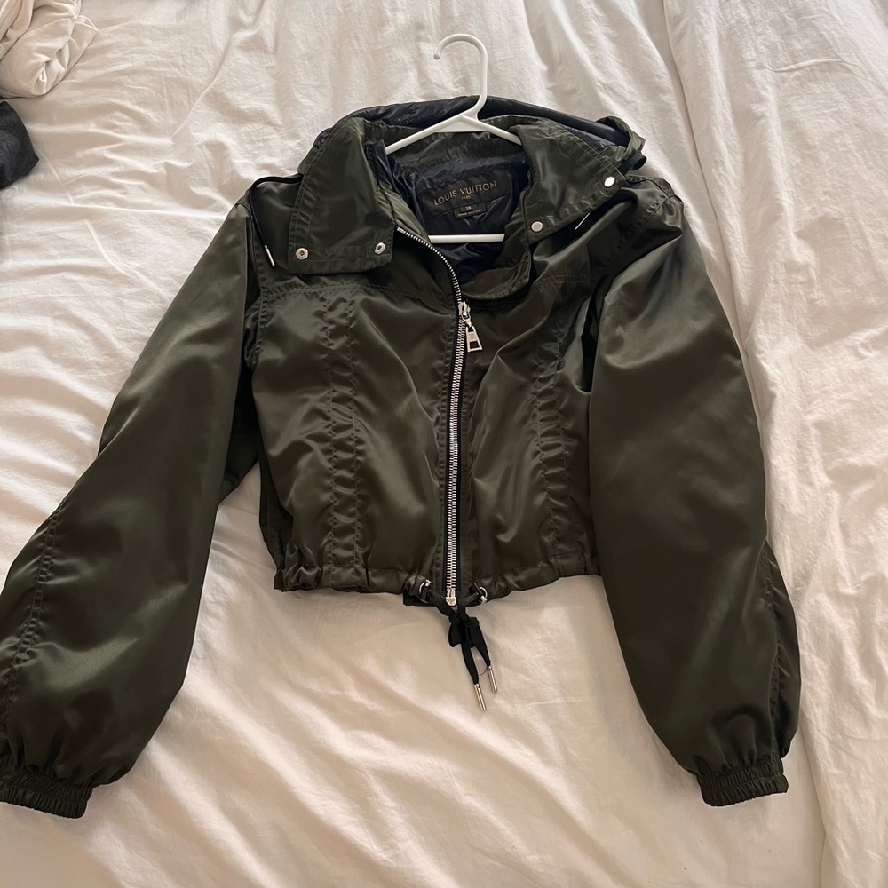 Green Louis Vuitton cropped Bomber Jacket